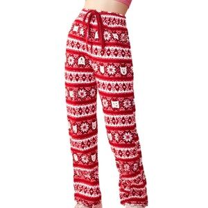 Old Navy Festive Red and White Polar Bear Pajama Bottoms Size S